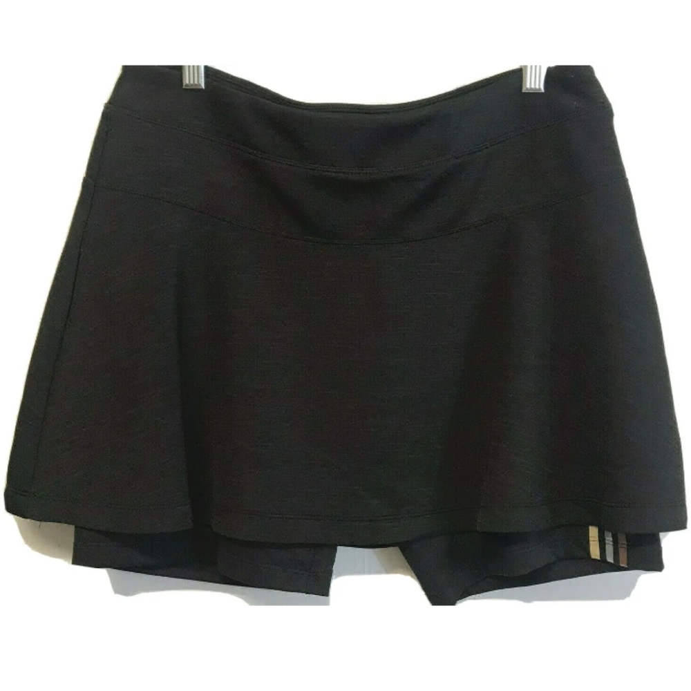 Adidas Capsule Skort Golf Skirt Tennis Black Silver Gold Copper Stripes -Small